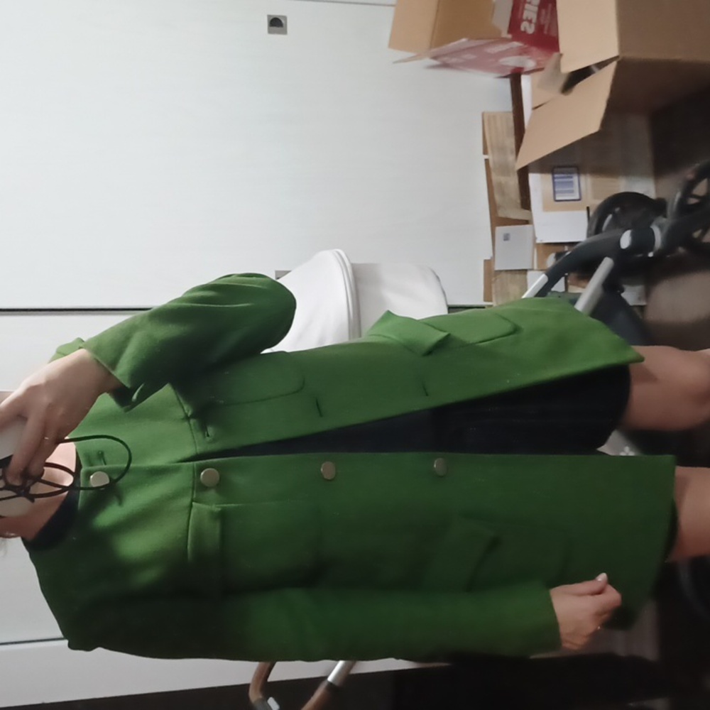 Wool green coat jacket - Picture 7 of 7